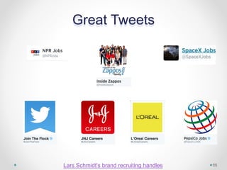 Great Tweets
55Lars Schmidt's brand recruiting handles
 