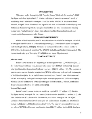 Costco Financial Analysis | PDF