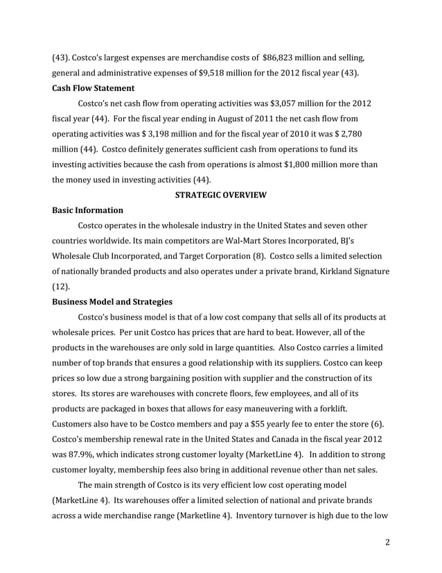 Costco Financial Analysis