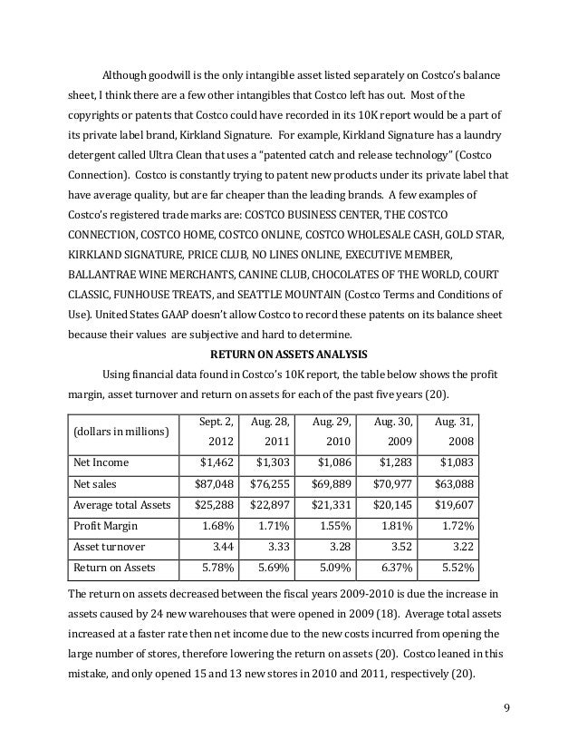 costco balance sheet