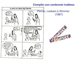 Compito con contenuto inatteso
Perner, Leekam e Wimmer
(1987)
 