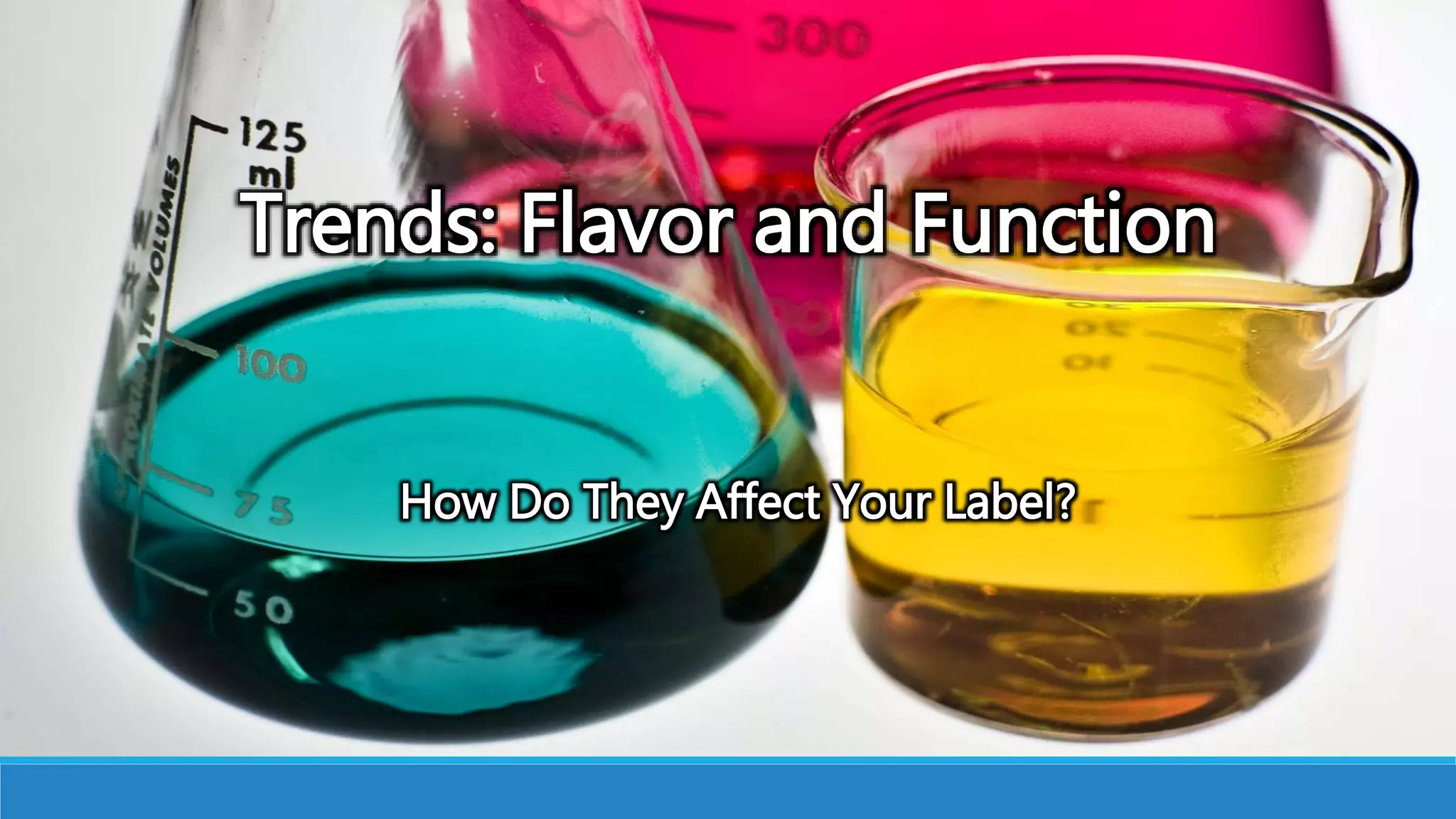 Trends: Flavor and Function
How Do They Affect Your Label?
 