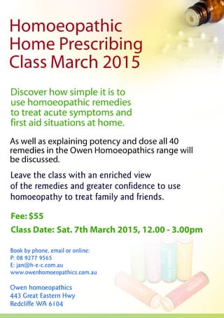 March 2015 
Sat. 7th March 2015, 12.00 - 3.00pm 
