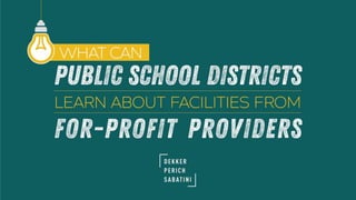 What Can Public School Districts Learn About Facilities From For-Profit
Providers?
 