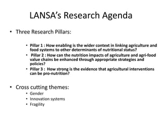 A4NH – Presentation for Discussion with Donors and Partners – June 2013