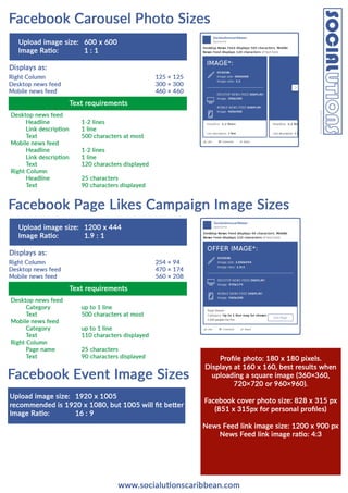 Facebook Advertising dimension Cheat sheet:  best of the rest