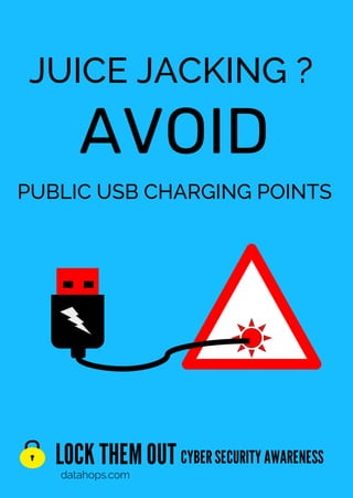 LOCK THEMOUT
datahops.com
CYBERSECURITYAWARENESS
JUICE JACKING ?
AVOID
PUBLIC USB CHARGING POINTS
 