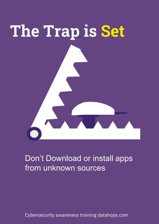 The Trap is Set
Don’t Download or install apps
from unknown sources
Cybersecurity awareness training datahops.com
 