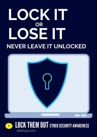 LOCK IT
OR
LOSE IT
NEVER LEAVE IT UNLOCKED
CYBERSECURITYAWARENESS
datahops.com
LOCK THEMOUT
 