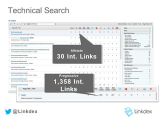 Technical Search
Allstate
30 Int. Links
Allstate
30 Int. Links
Progressive
1,358 Int.
Links
Progressive
1,358 Int.
Links
@Linkdex
 