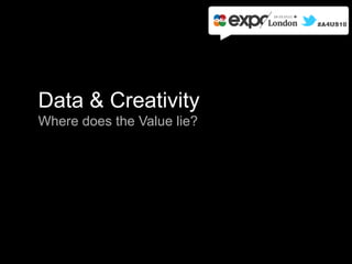 Data & Creativity
Where does the Value lie?
 