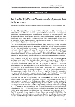 VIII Remedia Workshop
Economía circular como catalizador de la sostenibilidad medioambiental del sector primario español
11
Oscar del Hierro, Joseba Lizarralde, Haritz Arriaga, Eduardo Rosa, Patricia Gallejones, Pilar Merino
S2-25-P Secado solar para la producción de fertilizantes: descripción del proceso y valor agronómico de los
productos finales.
Lluis Morey, Víctor Riau, Laura Tey, Àngel Porta, Juan Soler, Belén Fernández, Dolors Villegas, Carmen
Biel
S2-26-P Conclusiones de la Jornada ceiA3 Cambio Climático y Sector Agroganadero.
Carolina Reyes-Palomo, Santos Sanz-Fernández, Pablo Rodríguez-Hernández, José Ángel Salatti,
Cipriano Díaz-Gaona, Eduardo Aguilera, Salvador Calvet, Vicente Rodríguez-Estévez
S2-27-P Análisis de Ciclo de Vida de la producción de jamón ibérico.
Carolina Reyes-Palomo, Eduardo Aguilera, Mireia Llorente, Cipriano Díaz-Gaona, Gerardo Moreno,
Vicente Rodríguez-Estévez
S2-28-P Análisis de Ciclo de Vida de la producción ovina en fincas de Dehesa.
Carolina Reyes-Palomo, Eduardo Aguilera, Mireia Llorente, Cipriano Díaz-Gaona, Gerardo Moreno,
Vicente Rodríguez-Estévez
S2-29-P Impactos del cambio climático y medidas de adaptación en la ganadería extensiva: la opinión de
ganaderos de España y Portugal.
Santos Sanz-Fernández, Cipriano Díaz-Gaona, Aurelie Madrid, Pedro María Herrera-Calvo, Vicente
Rodríguez-Estévez
Sesión 3: Economía Circular, Biorefinería, Nutrientes y Materia Orgánica
KL-03 La fermentación en estado sólido como oportunidad de circularidad en el sector primario.
Teresa Gea, UAB
S3-01-O Implantación y seguimiento de la emisión de GEIs en procesos de biorestauración mediante
landfarming de balsas de evaporación de alpechines en desuso.
José Antonio Sáez, Alberto Vico, María Dolores Pérez-Murcia, Javier Andreu, Mercedes García-Muñoz,
María José López, Joaquín Moreno, María Ángeles Bustamante, Raúl Moral
S3-02-O Aprovechamiento de tierras marginales para la producción de biomasa con Cynara cardunculus.
Implicaciones ambientales en cambio climático.
Carmen Lago, Israel Herrera, Yolanda Lechón
S3-03-O Colaboración entre agricultores y ganaderos para la compra-venta de forraje local en clave de
economía circular.
Nerea Mandaluniz, Josune Arranz, Roberto Ruiz
S3-04-O Bases para el diseño de un biofertilizante sostenible a partir de la valorización de residuos
orgánicos, estruvita y microorganismos fósforo-solubilizadores (BIOFORG) en aras de un sistema
económico circular y residuo cero.
Antonio Ruiz-Navarro, Felipe Bastida, Miguel Ángel Sánchez-Monedero, Carlos García
S3-05-P Mitigación de emisiones directas e indirectas de N2O en el sistema agroalimentario de Murcia.
Marta Moro, Luis Lassaletta, Alberto Sanz-Cobeña
S3-06-P Composts generados en plantas de compostaje industrial: Calidad de producto y detección de
problemas en el proceso, en función de los residuos generados en el marco de la economía
circular. Juan Antonio López-González, María José López, Francisca Suárez-Estrella, Macarena
Jurado, María José Estrella-González, Ana Belén Siles-Castellano, Joaquín Moreno
S3-07-P Activación enzimática del biochar con lombrices: una estrategia (bio)química de gestión de residuos
plásticos en la agricultura.
Juan Carlos Sánchez-Hernández, Kyoung S. Ro
S3-08-P Mecanismo(s) responsable(s) del aumento de las emisiones de N2O por ciertos biochars en suelos
agrícolas: ¿desnitrificación, nitrificación o ambos?
María Blanca Pascual, Miguel Ángel Sánchez-Monedero, María Luz Cayuela
S3-09-P Economía circular en un mundo cambiante: el impacto de la producción de alimentos y sus residuos.
Antonis A. Zorpas, Jose Navarro Pedreño, Ignacio Gómez Lucas
S3-10-P Compostaje in situ de sedimentos de alpechín acumulados en balsas de evaporación: mejora de la
conservación del carbono mediante inoculación.
VIII Remedia Workshop
Economía circular como catalizador de la sostenibilidad medioambiental del sector primario español
11
Oscar del Hierro, Joseba Lizarralde, Haritz Arriaga, Eduardo Rosa, Patricia Gallejones, Pilar Merino
S2-25-P Secado solar para la producción de fertilizantes: descripción del proceso y valor agronómico de los
productos finales.
Lluis Morey, Víctor Riau, Laura Tey, Àngel Porta, Juan Soler, Belén Fernández, Dolors Villegas, Carmen
Biel
S2-26-P Conclusiones de la Jornada ceiA3 Cambio Climático y Sector Agroganadero.
Carolina Reyes-Palomo, Santos Sanz-Fernández, Pablo Rodríguez-Hernández, José Ángel Salatti,
Cipriano Díaz-Gaona, Eduardo Aguilera, Salvador Calvet, Vicente Rodríguez-Estévez
S2-27-P Análisis de Ciclo de Vida de la producción de jamón ibérico.
Carolina Reyes-Palomo, Eduardo Aguilera, Mireia Llorente, Cipriano Díaz-Gaona, Gerardo Moreno,
Vicente Rodríguez-Estévez
S2-28-P Análisis de Ciclo de Vida de la producción ovina en fincas de Dehesa.
Carolina Reyes-Palomo, Eduardo Aguilera, Mireia Llorente, Cipriano Díaz-Gaona, Gerardo Moreno,
Vicente Rodríguez-Estévez
S2-29-P Impactos del cambio climático y medidas de adaptación en la ganadería extensiva: la opinión de
ganaderos de España y Portugal.
Santos Sanz-Fernández, Cipriano Díaz-Gaona, Aurelie Madrid, Pedro María Herrera-Calvo, Vicente
Rodríguez-Estévez
Sesión 3: Economía Circular, Biorefinería, Nutrientes y Materia Orgánica
KL-03 La fermentación en estado sólido como oportunidad de circularidad en el sector primario.
Teresa Gea, UAB
S3-01-O Implantación y seguimiento de la emisión de GEIs en procesos de biorestauración mediante
landfarming de balsas de evaporación de alpechines en desuso.
José Antonio Sáez, Alberto Vico, María Dolores Pérez-Murcia, Javier Andreu, Mercedes García-Muñoz,
María José López, Joaquín Moreno, María Ángeles Bustamante, Raúl Moral
S3-02-O Aprovechamiento de tierras marginales para la producción de biomasa con Cynara cardunculus.
Implicaciones ambientales en cambio climático.
Carmen Lago, Israel Herrera, Yolanda Lechón
S3-03-O Colaboración entre agricultores y ganaderos para la compra-venta de forraje local en clave de
economía circular.
Nerea Mandaluniz, Josune Arranz, Roberto Ruiz
S3-04-O Bases para el diseño de un biofertilizante sostenible a partir de la valorización de residuos
orgánicos, estruvita y microorganismos fósforo-solubilizadores (BIOFORG) en aras de un sistema
económico circular y residuo cero.
Antonio Ruiz-Navarro, Felipe Bastida, Miguel Ángel Sánchez-Monedero, Carlos García
S3-05-P Mitigación de emisiones directas e indirectas de N2O en el sistema agroalimentario de Murcia.
Marta Moro, Luis Lassaletta, Alberto Sanz-Cobeña
S3-06-P Composts generados en plantas de compostaje industrial: Calidad de producto y detección de
problemas en el proceso, en función de los residuos generados en el marco de la economía
circular. Juan Antonio López-González, María José López, Francisca Suárez-Estrella, Macarena
Jurado, María José Estrella-González, Ana Belén Siles-Castellano, Joaquín Moreno
S3-07-P Activación enzimática del biochar con lombrices: una estrategia (bio)química de gestión de residuos
plásticos en la agricultura.
Juan Carlos Sánchez-Hernández, Kyoung S. Ro
S3-08-P Mecanismo(s) responsable(s) del aumento de las emisiones de N2O por ciertos biochars en suelos
agrícolas: ¿desnitrificación, nitrificación o ambos?
María Blanca Pascual, Miguel Ángel Sánchez-Monedero, María Luz Cayuela
S3-09-P Economía circular en un mundo cambiante: el impacto de la producción de alimentos y sus residuos.
Antonis A. Zorpas, Jose Navarro Pedreño, Ignacio Gómez Lucas
S3-10-P Compostaje in situ de sedimentos de alpechín acumulados en balsas de evaporación: mejora de la
conservación del carbono mediante inoculación.
VIII Remedia Workshop
Economía circular como catalizador de la sostenibilidad medioambiental del sector primario español
11
Oscar del Hierro, Joseba Lizarralde, Haritz Arriaga, Eduardo Rosa, Patricia Gallejones, Pilar Merino
S2-25-P Secado solar para la producción de fertilizantes: descripción del proceso y valor agronómico de los
productos finales.
Lluis Morey, Víctor Riau, Laura Tey, Àngel Porta, Juan Soler, Belén Fernández, Dolors Villegas, Carmen
Biel
S2-26-P Conclusiones de la Jornada ceiA3 Cambio Climático y Sector Agroganadero.
Carolina Reyes-Palomo, Santos Sanz-Fernández, Pablo Rodríguez-Hernández, José Ángel Salatti,
Cipriano Díaz-Gaona, Eduardo Aguilera, Salvador Calvet, Vicente Rodríguez-Estévez
S2-27-P Análisis de Ciclo de Vida de la producción de jamón ibérico.
Carolina Reyes-Palomo, Eduardo Aguilera, Mireia Llorente, Cipriano Díaz-Gaona, Gerardo Moreno,
Vicente Rodríguez-Estévez
S2-28-P Análisis de Ciclo de Vida de la producción ovina en fincas de Dehesa.
Carolina Reyes-Palomo, Eduardo Aguilera, Mireia Llorente, Cipriano Díaz-Gaona, Gerardo Moreno,
Vicente Rodríguez-Estévez
S2-29-P Impactos del cambio climático y medidas de adaptación en la ganadería extensiva: la opinión de
ganaderos de España y Portugal.
Santos Sanz-Fernández, Cipriano Díaz-Gaona, Aurelie Madrid, Pedro María Herrera-Calvo, Vicente
Rodríguez-Estévez
Sesión 3: Economía Circular, Biorefinería, Nutrientes y Materia Orgánica
KL-03 La fermentación en estado sólido como oportunidad de circularidad en el sector primario.
Teresa Gea, UAB
S3-01-O Implantación y seguimiento de la emisión de GEIs en procesos de biorestauración mediante
landfarming de balsas de evaporación de alpechines en desuso.
José Antonio Sáez, Alberto Vico, María Dolores Pérez-Murcia, Javier Andreu, Mercedes García-Muñoz,
María José López, Joaquín Moreno, María Ángeles Bustamante, Raúl Moral
S3-02-O Aprovechamiento de tierras marginales para la producción de biomasa con Cynara cardunculus.
Implicaciones ambientales en cambio climático.
Carmen Lago, Israel Herrera, Yolanda Lechón
S3-03-O Colaboración entre agricultores y ganaderos para la compra-venta de forraje local en clave de
economía circular.
Nerea Mandaluniz, Josune Arranz, Roberto Ruiz
S3-04-O Bases para el diseño de un biofertilizante sostenible a partir de la valorización de residuos
orgánicos, estruvita y microorganismos fósforo-solubilizadores (BIOFORG) en aras de un sistema
económico circular y residuo cero.
Antonio Ruiz-Navarro, Felipe Bastida, Miguel Ángel Sánchez-Monedero, Carlos García
S3-05-P Mitigación de emisiones directas e indirectas de N2O en el sistema agroalimentario de Murcia.
Marta Moro, Luis Lassaletta, Alberto Sanz-Cobeña
S3-06-P Composts generados en plantas de compostaje industrial: Calidad de producto y detección de
problemas en el proceso, en función de los residuos generados en el marco de la economía
circular. Juan Antonio López-González, María José López, Francisca Suárez-Estrella, Macarena
Jurado, María José Estrella-González, Ana Belén Siles-Castellano, Joaquín Moreno
S3-07-P Activación enzimática del biochar con lombrices: una estrategia (bio)química de gestión de residuos
plásticos en la agricultura.
Juan Carlos Sánchez-Hernández, Kyoung S. Ro
S3-08-P Mecanismo(s) responsable(s) del aumento de las emisiones de N2O por ciertos biochars en suelos
agrícolas: ¿desnitrificación, nitrificación o ambos?
María Blanca Pascual, Miguel Ángel Sánchez-Monedero, María Luz Cayuela
S3-09-P Economía circular en un mundo cambiante: el impacto de la producción de alimentos y sus residuos.
Antonis A. Zorpas, Jose Navarro Pedreño, Ignacio Gómez Lucas
S3-10-P Compostaje in situ de sedimentos de alpechín acumulados en balsas de evaporación: mejora de la
conservación del carbono mediante inoculación.
Libro de Abstracts
María Rosa Martínez-Gallardo, María José López, Francisca Suárez-Estrella, Macarena Jurado, Juan
Antonio López-González, Joaquín Moreno
S3-11-P Proyecto Circular Agronomics – Caso de estudio en Catalunya.
Lluis Morey, Víctor Riau, Laura Tey, Àngel Porta, Juan Soler, Marta Terré, Francesc Domingo, Elena
González, Dolors Villegas, Carmen Biel, Belén Fernández
S3-12-P Aplicación de la espectroscopía infrarroja por transformada de Fourier para la caracterización de la
materia orgánica de purines procedentes de distintos tipos de alimentación en vacuno de leche.
Carme Santiago, Marcos Lado, Isabel García, María Dolores Báez
89
90
91
92
93
97
99
100
102
103
104
105
106
107
108
101
 