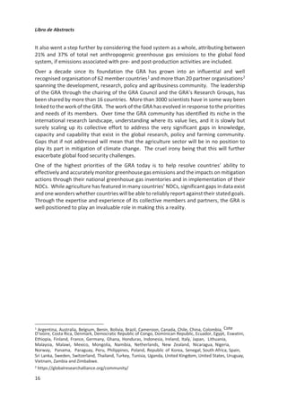Libro de Abstracts
12
María Rosa Martínez-Gallardo, María José López, Francisca Suárez-Estrella, Macarena Jurado, Juan
Antonio López-González, Joaquín Moreno
S3-11-P Proyecto Circular Agronomics – Caso de estudio en Catalunya.
Lluis Morey, Víctor Riau, Laura Tey, Àngel Porta, Juan Soler, Marta Terré, Francesc Domingo, Elena
González, Dolors Villegas, Carmen Biel, Belén Fernández
S3-12-P Aplicación de la espectroscopía infrarroja por transformada de Fourier para la caracterización de la
materia orgánica de purines procedentes de distintos tipos de alimentación en vacuno de leche.
Carme Santiago, Marcos Lado, Isabel García, María Dolores Báez
S3-13-P Barreras para el salto de escala de la producción agroecológica baja en carbono desde dos
perspectivas: producción e investigación.
Ivanka Puigdueta, José Luis Cruz, Ana Iglesias, David Pereira, Alberto Sanz-Cobeña
S3-14-P Desarrollo de un método in vitro para evaluar la capacidad de activación del biochar con enzimas
extracelulares de interés agroambiental.
Angie Marcela Pedraza Torres, Silvia Patricia Barragán Mantilla, Cristina Muñoz Vargas, Juan Carlos
Sánchez-Hernández
S3-15-P Empleo de biofertilizantes para la producción intensiva sostenible de espinacas: Rendimiento y
capacidad de mitigación de gases GEI.
Alberto Vico, José Antonio Sáez, María Dolores Pérez-Murcia, Juan Martínez-Tomé, Javier Andreu,
Enrique Agulló, Encarnación Martínez-Sabater, María Ángeles Bustamante, Raúl Moral
S3-16-P Restaurando agro-ecosistemas degradados del sureste ibérico con agricultura regenerativa.
Raquel Luján Soto, María Martínez-Mena, Mamen Cuellar Padilla, Joris de Vente
S3-17-P Ensayando una herramienta de formación y planificación estratégica participada para la reconquista
de los biorresiduos: Aplicación en un entorno universitario en el marco de la declaración de emergencia
climática de la UPM.
Franco Llobera, Elisa Carbonell, Eduardo Aguilera, Alberto Masaguer, Alfredo Morilla, Mónica Cuende,
Alberto Sanz-Cobeña
Ponencia Inaugural Día 2
OL-02 Climate change and Land Use: Global context, challenges and opportunities.
Maria José Sanz, BC3
Sesión 4: Agroforestal
KL-04 Keynote: Gestión integral de la dehesa para la adaptación y mitigación del cambio climático.
Gerardo Moreno Marcos, UNEX
S4-01-O Variación del carbono del suelo en sistemas silvoarables establecidos con diferentes variedades de
maíz en plantaciones de nogal de Galicia.
Nuria Ferreiro-Domínguez, Antonio Rigueiro-Rodríguez, María Rosa Mosquera-Losada
S4-02-O ¿Es posible reducir los impactos medioambientales en la producción del cerdo Ibérico en la dehesa?
Javier García-Gudiño, Mercedes Izquierdo-Cebrián, Isabel Blanco-Penedo, Francisco Ignacio
Hernández-García
S4-03-O Cultivo de chopo para la producción de biomasa: Estrategia de mitigación mediante la acumulación
de carbono en las diferentes fracciones.
Nerea Oliveira, Alicia Fuertes, Isabel González, José Pablo de la Iglesia, Isabel Cañellas, Roque
Rodríguez-Soalleiro, Hortensia Sixto
S4-04-O Integración de medidas, sensores remotos y modelos para el estudio de la dehesa a escala local y
regional.
Ana Andreu, Pedro J. Gómez-Giráldez, Elisabet Carpintero, Ángel Blázquez, María Patrocinio González-
Dugo
Sesión 5: Taller Mitigación de GEI en sistemas agroforestales de la Península Ibérica.
KL-05 Taller Mitigación de GEI en sistemas agroforestales de la Península Ibérica.
Alberto Sanz-Cobeña, Raúl Moral, María Ángeles Bustamante, Julio Alberto Ramos-Martínez, Agustín
del Prado, Salvador Calvet
Libro de Abstracts
12
María Rosa Martínez-Gallardo, María José López, Francisca Suárez-Estrella, Macarena Jurado, Juan
Antonio López-González, Joaquín Moreno
S3-11-P Proyecto Circular Agronomics – Caso de estudio en Catalunya.
Lluis Morey, Víctor Riau, Laura Tey, Àngel Porta, Juan Soler, Marta Terré, Francesc Domingo, Elena
González, Dolors Villegas, Carmen Biel, Belén Fernández
S3-12-P Aplicación de la espectroscopía infrarroja por transformada de Fourier para la caracterización de la
materia orgánica de purines procedentes de distintos tipos de alimentación en vacuno de leche.
Carme Santiago, Marcos Lado, Isabel García, María Dolores Báez
S3-13-P Barreras para el salto de escala de la producción agroecológica baja en carbono desde dos
perspectivas: producción e investigación.
Ivanka Puigdueta, José Luis Cruz, Ana Iglesias, David Pereira, Alberto Sanz-Cobeña
S3-14-P Desarrollo de un método in vitro para evaluar la capacidad de activación del biochar con enzimas
extracelulares de interés agroambiental.
Angie Marcela Pedraza Torres, Silvia Patricia Barragán Mantilla, Cristina Muñoz Vargas, Juan Carlos
Sánchez-Hernández
S3-15-P Empleo de biofertilizantes para la producción intensiva sostenible de espinacas: Rendimiento y
capacidad de mitigación de gases GEI.
Alberto Vico, José Antonio Sáez, María Dolores Pérez-Murcia, Juan Martínez-Tomé, Javier Andreu,
Enrique Agulló, Encarnación Martínez-Sabater, María Ángeles Bustamante, Raúl Moral
S3-16-P Restaurando agro-ecosistemas degradados del sureste ibérico con agricultura regenerativa.
Raquel Luján Soto, María Martínez-Mena, Mamen Cuellar Padilla, Joris de Vente
S3-17-P Ensayando una herramienta de formación y planificación estratégica participada para la reconquista
de los biorresiduos: Aplicación en un entorno universitario en el marco de la declaración de emergencia
climática de la UPM.
Franco Llobera, Elisa Carbonell, Eduardo Aguilera, Alberto Masaguer, Alfredo Morilla, Mónica Cuende,
Alberto Sanz-Cobeña
Ponencia Inaugural Día 2
OL-02 Climate change and Land Use: Global context, challenges and opportunities.
Maria José Sanz, BC3
Sesión 4: Agroforestal
KL-04 Keynote: Gestión integral de la dehesa para la adaptación y mitigación del cambio climático.
Gerardo Moreno Marcos, UNEX
S4-01-O Variación del carbono del suelo en sistemas silvoarables establecidos con diferentes variedades de
maíz en plantaciones de nogal de Galicia.
Nuria Ferreiro-Domínguez, Antonio Rigueiro-Rodríguez, María Rosa Mosquera-Losada
S4-02-O ¿Es posible reducir los impactos medioambientales en la producción del cerdo Ibérico en la dehesa?
Javier García-Gudiño, Mercedes Izquierdo-Cebrián, Isabel Blanco-Penedo, Francisco Ignacio
Hernández-García
S4-03-O Cultivo de chopo para la producción de biomasa: Estrategia de mitigación mediante la acumulación
de carbono en las diferentes fracciones.
Nerea Oliveira, Alicia Fuertes, Isabel González, José Pablo de la Iglesia, Isabel Cañellas, Roque
Rodríguez-Soalleiro, Hortensia Sixto
S4-04-O Integración de medidas, sensores remotos y modelos para el estudio de la dehesa a escala local y
regional.
Ana Andreu, Pedro J. Gómez-Giráldez, Elisabet Carpintero, Ángel Blázquez, María Patrocinio González-
Dugo
Sesión 5: Taller Mitigación de GEI en sistemas agroforestales de la Península Ibérica.
KL-05 Taller Mitigación de GEI en sistemas agroforestales de la Península Ibérica.
Alberto Sanz-Cobeña, Raúl Moral, María Ángeles Bustamante, Julio Alberto Ramos-Martínez, Agustín
del Prado, Salvador Calvet
Libro de Abstracts
12
María Rosa Martínez-Gallardo, María José López, Francisca Suárez-Estrella, Macarena Jurado, Juan
Antonio López-González, Joaquín Moreno
S3-11-P Proyecto Circular Agronomics – Caso de estudio en Catalunya.
Lluis Morey, Víctor Riau, Laura Tey, Àngel Porta, Juan Soler, Marta Terré, Francesc Domingo, Elena
González, Dolors Villegas, Carmen Biel, Belén Fernández
S3-12-P Aplicación de la espectroscopía infrarroja por transformada de Fourier para la caracterización de la
materia orgánica de purines procedentes de distintos tipos de alimentación en vacuno de leche.
Carme Santiago, Marcos Lado, Isabel García, María Dolores Báez
S3-13-P Barreras para el salto de escala de la producción agroecológica baja en carbono desde dos
perspectivas: producción e investigación.
Ivanka Puigdueta, José Luis Cruz, Ana Iglesias, David Pereira, Alberto Sanz-Cobeña
S3-14-P Desarrollo de un método in vitro para evaluar la capacidad de activación del biochar con enzimas
extracelulares de interés agroambiental.
Angie Marcela Pedraza Torres, Silvia Patricia Barragán Mantilla, Cristina Muñoz Vargas, Juan Carlos
Sánchez-Hernández
S3-15-P Empleo de biofertilizantes para la producción intensiva sostenible de espinacas: Rendimiento y
capacidad de mitigación de gases GEI.
Alberto Vico, José Antonio Sáez, María Dolores Pérez-Murcia, Juan Martínez-Tomé, Javier Andreu,
Enrique Agulló, Encarnación Martínez-Sabater, María Ángeles Bustamante, Raúl Moral
S3-16-P Restaurando agro-ecosistemas degradados del sureste ibérico con agricultura regenerativa.
Raquel Luján Soto, María Martínez-Mena, Mamen Cuellar Padilla, Joris de Vente
S3-17-P Ensayando una herramienta de formación y planificación estratégica participada para la reconquista
de los biorresiduos: Aplicación en un entorno universitario en el marco de la declaración de emergencia
climática de la UPM.
Franco Llobera, Elisa Carbonell, Eduardo Aguilera, Alberto Masaguer, Alfredo Morilla, Mónica Cuende,
Alberto Sanz-Cobeña
Ponencia Inaugural Día 2
OL-02 Climate change and Land Use: Global context, challenges and opportunities.
Maria José Sanz, BC3
Sesión 4: Agroforestal
KL-04 Keynote: Gestión integral de la dehesa para la adaptación y mitigación del cambio climático.
Gerardo Moreno Marcos, UNEX
S4-01-O Variación del carbono del suelo en sistemas silvoarables establecidos con diferentes variedades de
maíz en plantaciones de nogal de Galicia.
Nuria Ferreiro-Domínguez, Antonio Rigueiro-Rodríguez, María Rosa Mosquera-Losada
S4-02-O ¿Es posible reducir los impactos medioambientales en la producción del cerdo Ibérico en la dehesa?
Javier García-Gudiño, Mercedes Izquierdo-Cebrián, Isabel Blanco-Penedo, Francisco Ignacio
Hernández-García
S4-03-O Cultivo de chopo para la producción de biomasa: Estrategia de mitigación mediante la acumulación
de carbono en las diferentes fracciones.
Nerea Oliveira, Alicia Fuertes, Isabel González, José Pablo de la Iglesia, Isabel Cañellas, Roque
Rodríguez-Soalleiro, Hortensia Sixto
S4-04-O Integración de medidas, sensores remotos y modelos para el estudio de la dehesa a escala local y
regional.
Ana Andreu, Pedro J. Gómez-Giráldez, Elisabet Carpintero, Ángel Blázquez, María Patrocinio González-
Dugo
Sesión 5: Taller Mitigación de GEI en sistemas agroforestales de la Península Ibérica.
KL-05 Taller Mitigación de GEI en sistemas agroforestales de la Península Ibérica.
Alberto Sanz-Cobeña, Raúl Moral, María Ángeles Bustamante, Julio Alberto Ramos-Martínez, Agustín
del Prado, Salvador Calvet
109
110
111
112
113
114
115
117
121
125
126
127
128
131
 