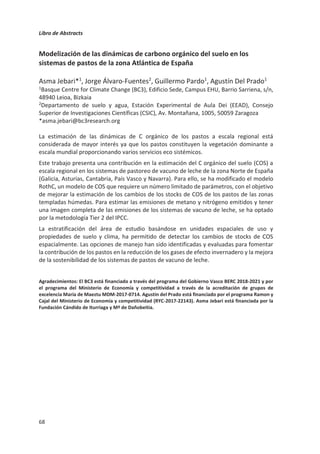 Libro de Abstracts
64
oportunidades de mitigación. Organización de las naciones unidas para la alimentación y la agricultura
(FAO), Roma. http://www.fao.org/3/a-i3437s.pdf
Hristov A.N. (2012) Historic, pre-European settlement, and present-day contribution of wild ruminants to
enteric methane emissions in the United States. Journal of Animal Science, 90, ϭϯϳϭоϭϯϳϱ https://
doi.org/10.2527/jas.2011-4539
IPCC (2000). Informe especial del IPCC. Uso de la tierra,cambio de uso de la tierray silvicultura. Resumen para
responsables de políticas. OMM, PNUMA. ISBN: 92-9169-414-2. http://archive.ipcc.ch/pdf/special-
reports/spm/srl-sp.pdf
Kekic, L. (2007). The economist Intelligence Unit’s index of democracy. The Economist.
http://www.serwis.wsjo.pl/lektor/1881/Democracy_Index_2007_v3.pdf
Manzano P. (2019). ¿Es posible alimentar al mundo solo con ganado de pastoreo?. The Conversation España,
20 Ago 2019. https://theconversation.com/es-posible-alimentar-al-mundo-solo-con-ganado-de-
pastoreo-121946
Manzano P., García-Fernández, A., Peco Vázquez, B., Martín Azcárate, F., Seoane Pinilla, J., Iriondo Alegría, J.M.
(2019). Así se ha convertido la trashumancia en una pieza fundamental de los ecosistemas.
The Conversation España, 25 Jul 2019. https://theconversation.com/asi-se-ha-convertido-la-
trashumancia-en-una-pieza-fundamental-de-los-ecosistemas-120032
Manzano P., White S.R. (2019) Intensifying pastoralism may not reduce greenhouse gas emissions: wildlife-
dominated landscape scenarios as a baseline in life cycle analysis. Climate Research, 77, 91-97
https://doi.org/10.3354/cr01555
Minkov M. (2009). Predictors of differences in subjective well-being across 97 nations. Cross-Cultural
Research, 43, 152-179. https://journals.sagepub.com/doi/pdf/10.1177/1069397109332239
Mottet A., de Haan C., Falcucci A., Tempio G., Opio C., Gerber P. (2017) Livestock: On our plates or eating at
our table? A new analysis of the feed/food debate. Global Food Security, 14, ϭоϴ͘
https://doi.org/10.1016/j.gfs.2017.01.001
Pausas J.G., Bond W.J. (2019). Humboldt and the reinvention of nature. Journal of Ecology, 107, 1031-1037.
https://doi.org/10.1111/1365-2745.13109
Ripoll-Bosch R., de Boer I. J. M., Bernués A., Vellinga T. V. (2013) Accounting for multi-functionality of sheep
farming in the carbon footprint of lamb: a comparison of three contrasting Mediterranean systems.
Agricultural Systems, 116, ϲϬоϲϴhttps://doi.org/10.1016/j.agsy.2012.11.002
Savory A. (2013). Cómo reverdecer los desiertos del mundo y revertir el cambio climático.
https://www.ted.com/talks/allan_savory_how_to_green_the_world_s_deserts_and_reverse_climate
_change?language=es
Smith F.A., Elliott S.M., Lyons S.K. (2010). Methane emissions from extinct megafauna. Nature Geoscience, 3,
374–375. https://doi.org/10.1038/ngeo877
Spahni R., Wania R., Neef L., van Weele M.,Pison I., Bousquet P., Frankenberg C., Foster P.N.,. Joos F., Prentice
I. C., van Velthoven P. (2011). Constraining global methane emissions and uptake by ecosystems.
Biogeosciences, 8, 1643–1665. https://doi.org/10.5194/bg-8-1643-2011
Stuart A.J. (2015). Late Quaternary megafaunal extinctions on the continents: a short review. Geological
Journal, 50, 338–363. https://doi.org/10.1002/gj.2633
Teillard F., Anton A., Dumont B., Finn J., Henry B., Maia de Souza D., Manzano P., Milà i Canals Ll., Phelps C.,
Said M.Y., Vijn S., White S. (2016). A review of indicators and methods to assess biodiversity – application
to livestock production at global scale. Livestock Environmental Assessment and Performance
(LEAP) Partnership. FAO, Roma, Italia. http://www.fao.org/3/a-av151e.pdf#page=34
Thompson K. (2016). ¿De dónde son los camellos? Creencias y verdades sobre especies invasoras. Alianza
Editorial, Madrid, 320 pp.
Wilmhurst J. M., Moar N. T., Wood J. R., Bellingham P. J., Findlater A. M., Robinson J. J., Stone C. (2014). Use
of pollen and ancient DNA as conservation baselines for offshore islands in New Zealand. Conservation
Biology, 28, 202-212. https://doi.org/10.1111/cobi.12150
Zimov S., Zimov N. (2014). Role of megafauna and frozen soil in the atmospheric CH 4 dynamics. PLOS ONE,
9, e93331 https://doi.org/10.1371/journal.pone.0093331
 