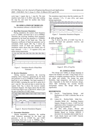 UART Serial Communication Module Design and Simulation Based on VHDL | PDF