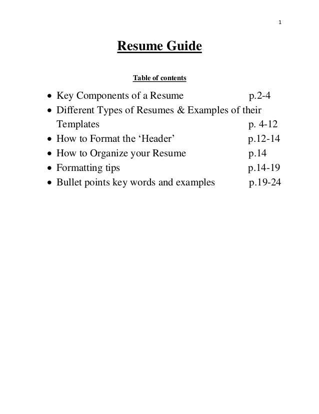 Components of a resume references