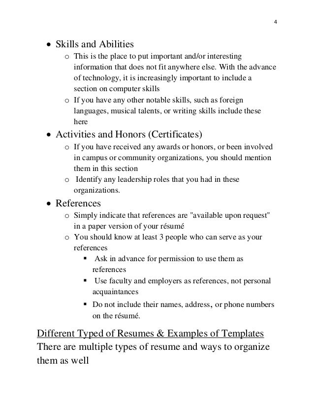 types of skills to list on a resumes