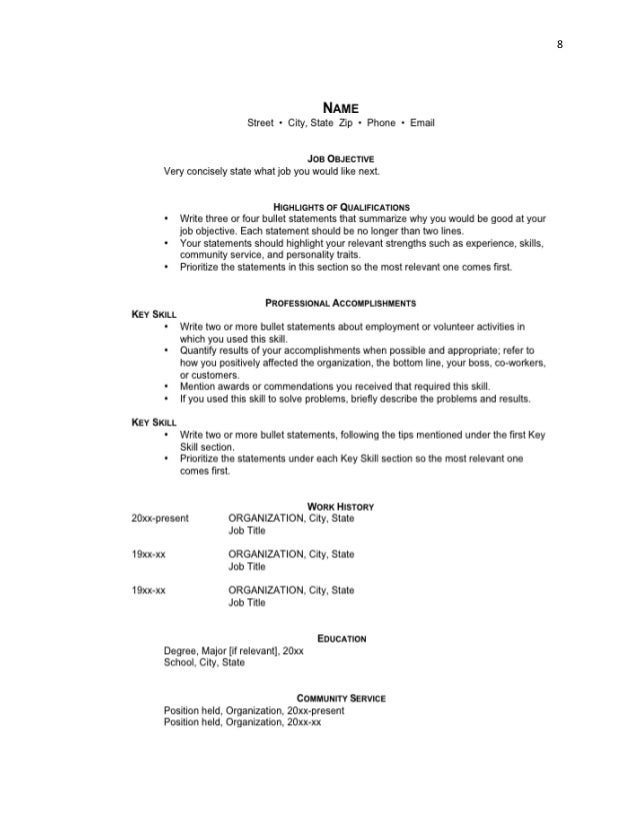 qualification section of resume