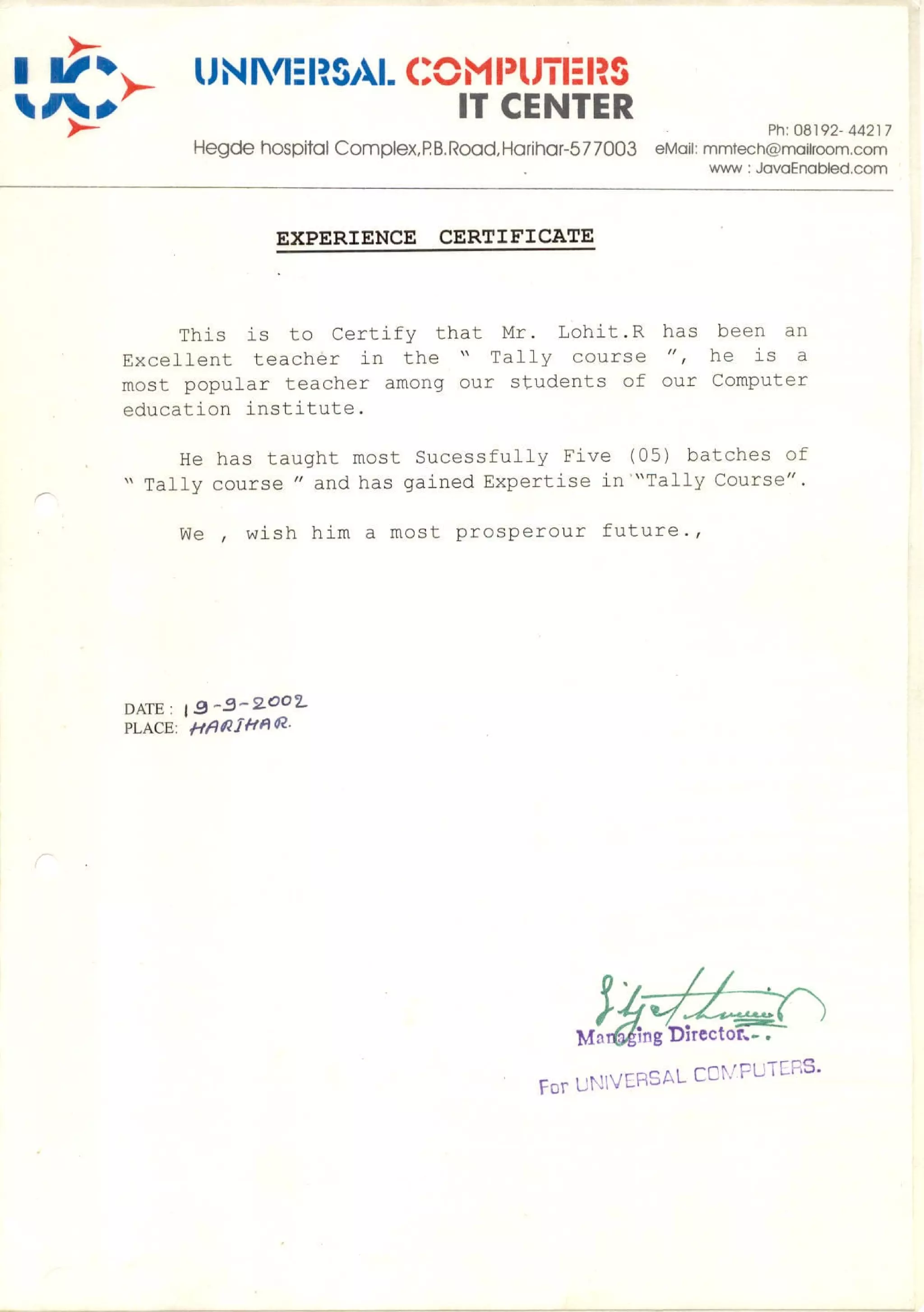 My Teaching Certificates