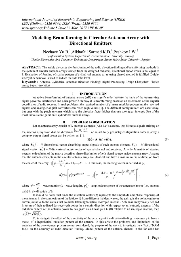 Modeling Beam forming in Circular Antenna Array with Directional ...