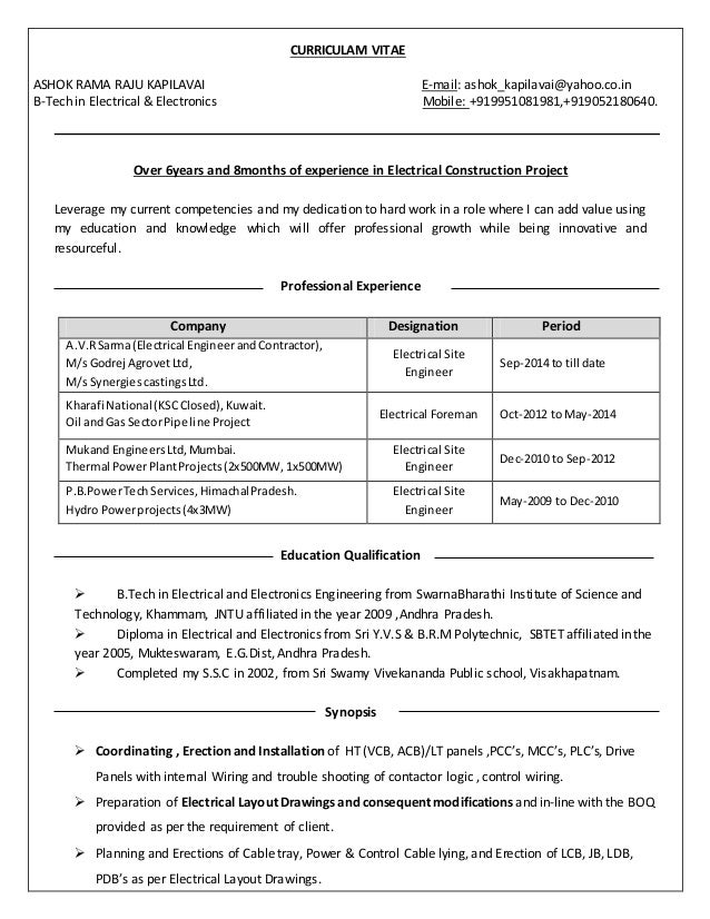 ashok resume till date