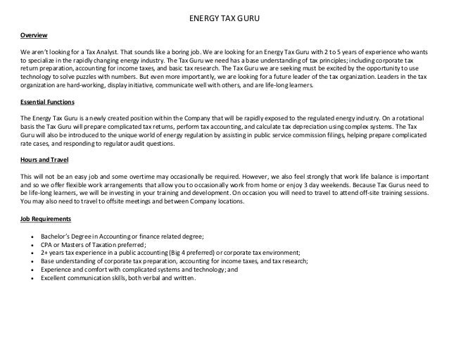 tax accountant job description
