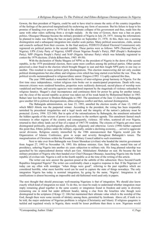 A Religious Response to the Political and Ethno-Religious ...