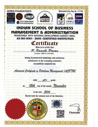 advanced certificate-APCM