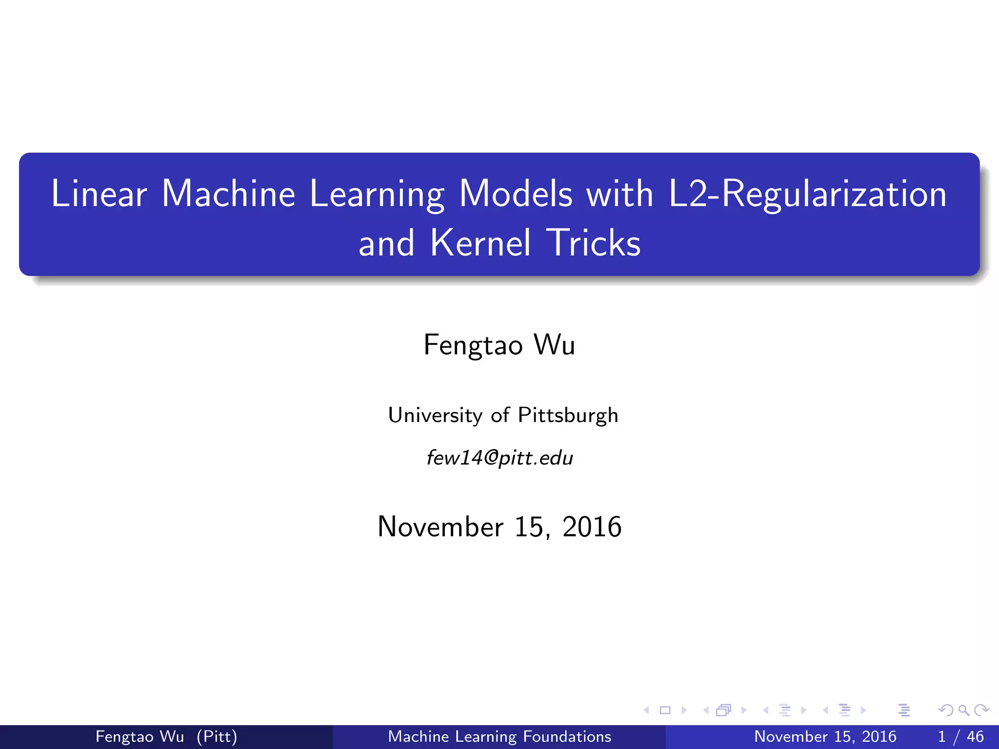 Linear Machine Learning Models with L2 Regularization and Kernel Tricks ...
