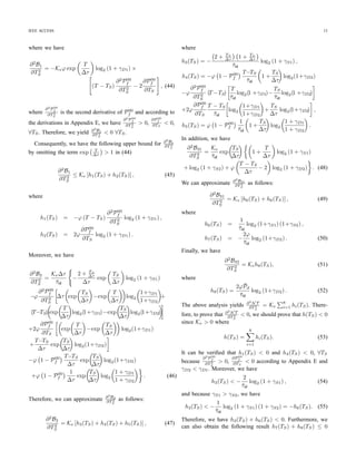 IEEE ACCESS 10
where DIFS is the length of a DCF (distributed coordination
function) interframe space, RTS and CTS denote the lengths
of the RTS and CTS messages, respectively.
As being shown in Fig. 1, there can be several idle periods
and collisions before one successful channel reservation. Let
Ti
idle denote the i-th idle duration between two consecutive
RTS/CTS exchanges, which can be collisions or successful
exchanges. Then, Ti
idle can be calculated based on its prob-
ability mass function (pmf), which is derived as follows. In
the following, all relevant quantities are deﬁned in terms of
the number of time slots. With n0 SUs joining the contention
resolution, let Psucc, Pcoll and Pidle denote the probabilities
that a particular generic slot corresponds to a successful
transmission, a collision, and an idle slot, respectively. These
probabilities can be calculated as follows:
Psucc = n0p (1 − p)
n0−1
(9)
Pidle = (1 − p)
n0
(10)
Pcoll = 1 − Psucc − Pidle, (11)
where p is the transmission probability of an SU in a generic
slot. In general, the interval Tcont, whose average value is Tcont
given in (2), consists of several intervals corresponding to idle
periods, collisions, and one successful RTS/CTS transmission.
Hence, this quantity can be expressed as
Tcont =
Ncoll
i=1
Tcoll + Ti
idle + TNcoll+1
idle + Tsucc, (12)
where Ncoll is the number of collisions before the successful
RTS/CTS exchange and Ncoll is a geometric random variable
(RV) with parameter 1 − Pcoll/Pidle where Pidle = 1 − Pidle.
Therefore, its pmf can be expressed as
fNcoll
X (x) =
Pcoll
Pidle
x
1 −
Pcoll
Pidle
, x = 0, 1, 2, . . . (13)
Also, Tidle represents the number of consecutive idle slots,
which is also a geometric RV with parameter 1 − Pidle with
the following pmf
fTidle
X (x) = (Pidle)
x
(1 − Pidle) , x = 0, 1, 2, . . . (14)
Therefore, Tcont (the average value of Tcont) can be written as
follows [17]:
Tcont = NcollTcoll + Tidle Ncoll + 1 + Tsucc, (15)
where Tidle and Ncoll can be calculated as
Tidle =
(1 − p)
n0
1 − (1 − p)
n0
(16)
Ncoll =
1 − (1 − p)
n0
n0p (1 − p)
n0−1 − 1. (17)
These expressions are obtained by using the pmfs of the
corresponding RVs given in (13) and (14), respectively [17].
APPENDIX B
DERIVATIONS OF B1, B2, B3
We will employ a pair of parameters (θ, ϕ) to represent
the HDTX and FDTX modes where ((θ, ϕ) = (0, 1)) for
HDTx mode and ((θ, ϕ) = (1, 2)) for the FDTx mode.
Moreover, since the transmit powers in the FD sensing and
transmission stages are different, which are equal to Psen and
Pdat, respectively, we deﬁne different SNRs and SINRs in
these two stages as follows: γS1 = Psen
N0
and γS2 = Psen
N0+Pp
are the SNR and SINR achieved by the SU in the FD sensing
stage with and without the presence of the PU, respectively;
γD1 = Pdat
N0+θI and γD2 = Pdat
N0+Pp+θI for I = ζPξ
dat are
the SNR and SINR achieved by the SU in the transmission
stage with and without the presence of the PU, respectively. It
can be seen that we have accounted for the self-interference
for the FDTx mode during the transmission stage in γD1 by
noting that θ = 1 in this case. The parameter ϕ for the
HDTx and FDTx modes will be employed to capture the
throughput for one-way and two-way transmissions in these
modes, respectively.
The derivations of B1, B2, and B3 require us to consider
different possible sensing outcomes in the FD sensing stage. In
particular, we need to determine the detection probability Pij
d ,
which is the probability of correctly detecting the PU given
the PU is active, and the false alarm probability Pij
f , which
is the probability of the erroneous sensing of an idle channel,
for each event hij capturing the state changes of the PU. In
the following analysis, we assume the exponential distribution
for τac and τid where ¯τac and ¯τid denote the corresponding
average values of these active and idle intervals. Speciﬁcally,
let fτx
(t) denote the pdf of τx (x represents ac or id in the pdf
of τac or τid, respectively) then
fτx
(t) =
1
¯τx
exp(−
t
¯τx
). (18)
Similarly, we employ Tij
S and Tij
D to denote the number of bits
transmitted on one unit of system bandwidth during the FD
sensing and transmission stages under the PU’s state-changing
event hij, respectively.
We can now calculate B1 as follows:
B1 = P (H0)
∞
t=Tove+T
T00
1 fτid
(t)dt
= P (H0) T00
1 exp −
Tove + T
¯τid
, (19)
where P (H0) denotes the probability of the idle state of
the PU, and P00
f is the false alarm probability for event
h00 given in Appendix C. Moreover, T00
1 = P00
f T00
S +
(1 − P00
f )(T00
S + T00
D ), T00
S = TS log2 (1 + γS1), T00
D =
ϕ (T − TS) log2 (1 + γD1) where T00
S and T00
D denote the
number of bits transmitted (over one Hz of system bandwidth)
in the FD sensing and transmission stages of the data phase,
 