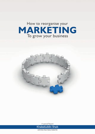 How To Re-organise Your Marketing To Grow Your Business
1
CERTIFIED PRACTISING MARKETER
A special Report
Khaleeluddin Shaik
 