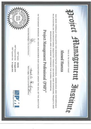 Ahmed Project Management Certificate