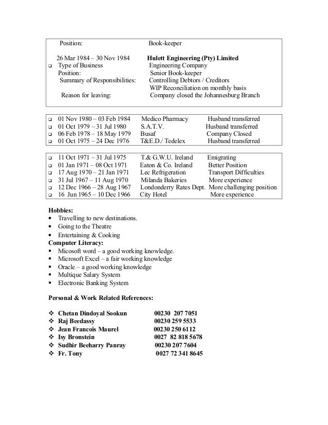 Curriculum vitae example image
