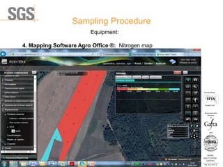 Sampling Procedure
ISO 9001
QUALITY SYSTEM
CERTIFIED
Reg . No. A-1016 /0
Асоцииран член
Associated Member
Superintendent
Member
and
of
Equipment:
4. Mapping Software Agro Office ®: Nitrogen map
 