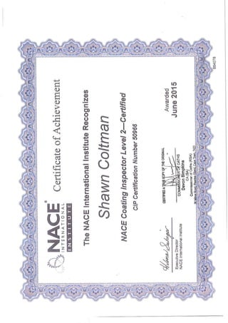 NACE Coating Inspector Level 2 Certificate