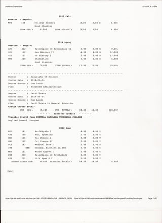 Associates Degree Transcript | PDF