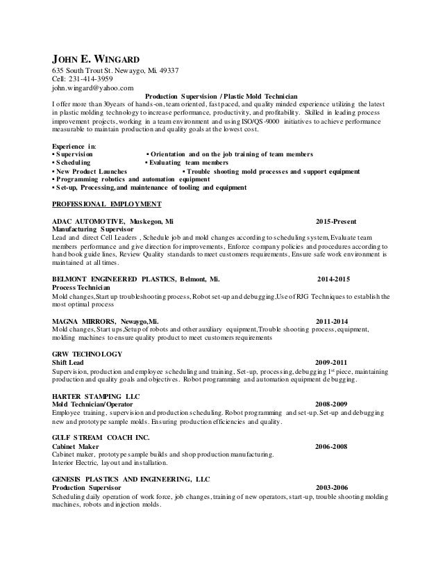 resume jwingard plastic supervision 3 1
