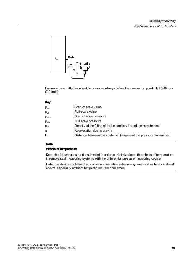 Siemens differential pressure transmitter manual