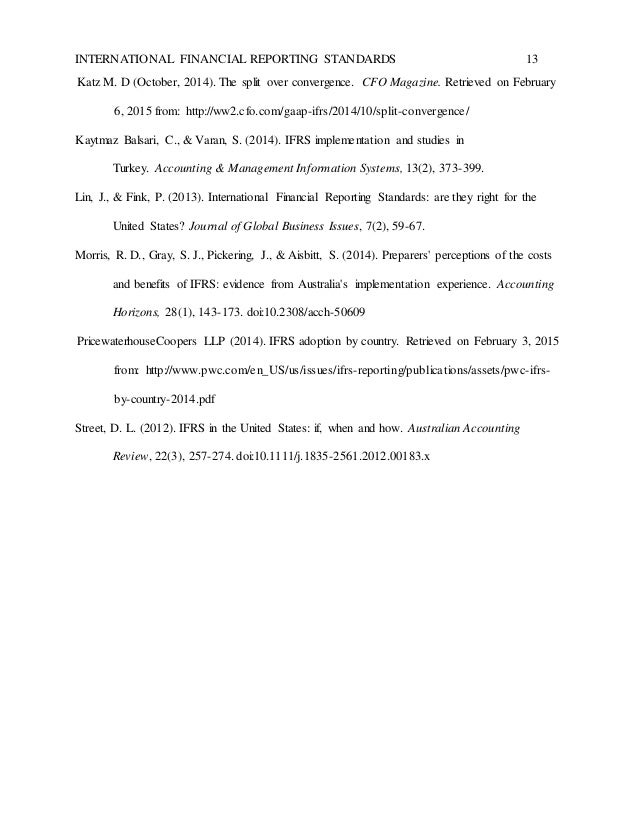 Dissertation on ifrs