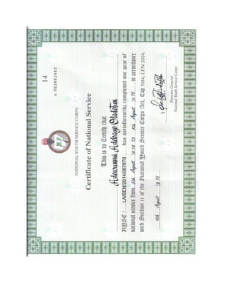NYSC certificate