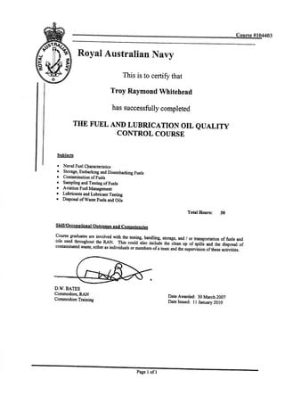 WHITEHEAD - Fuel and Lubrication Oil Quality Control 11 Jan 2010