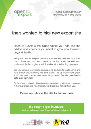 Open To Export Flyer