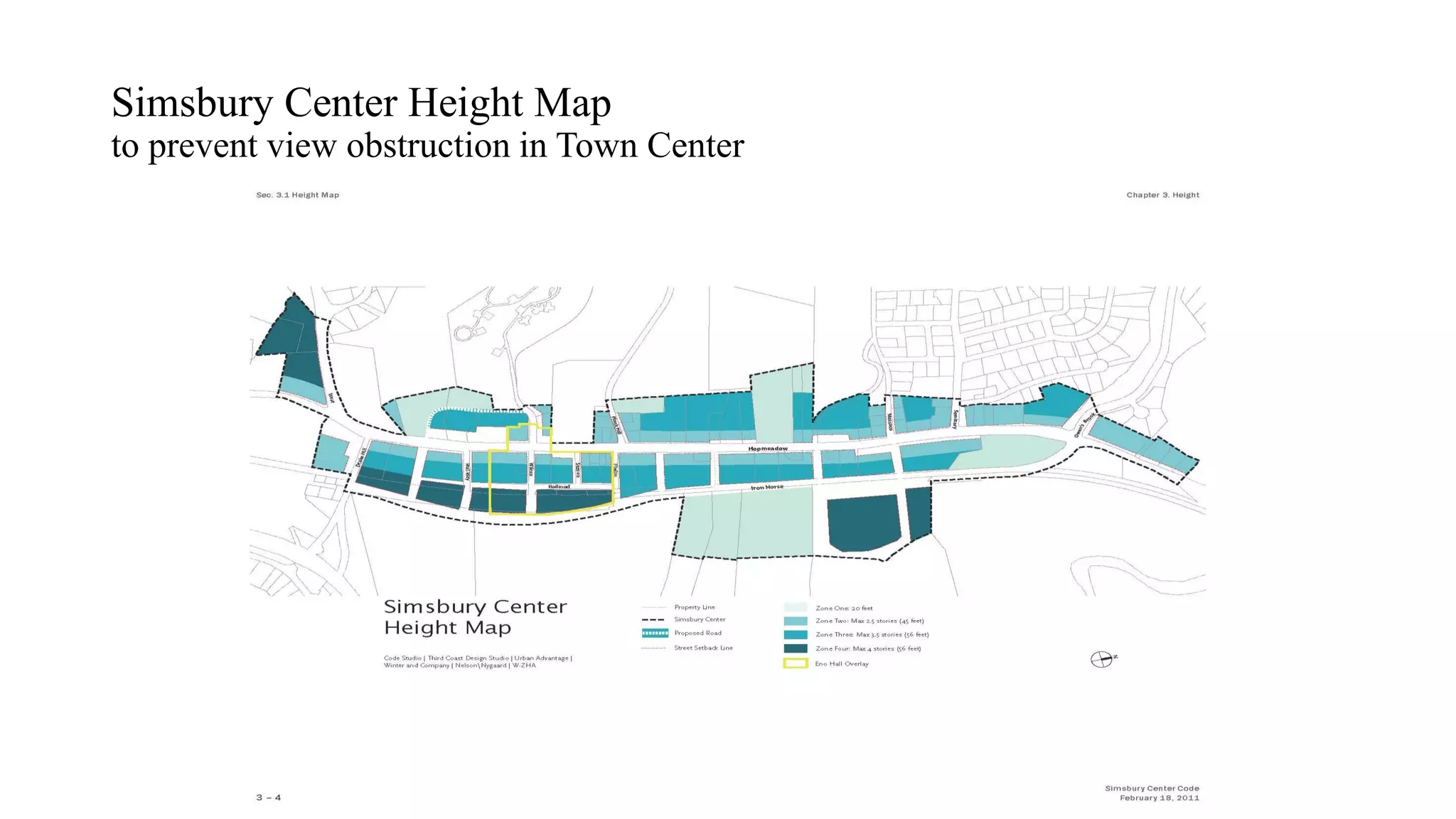 Simsbury Center Height Map
to prevent view obstruction in Town Center
 