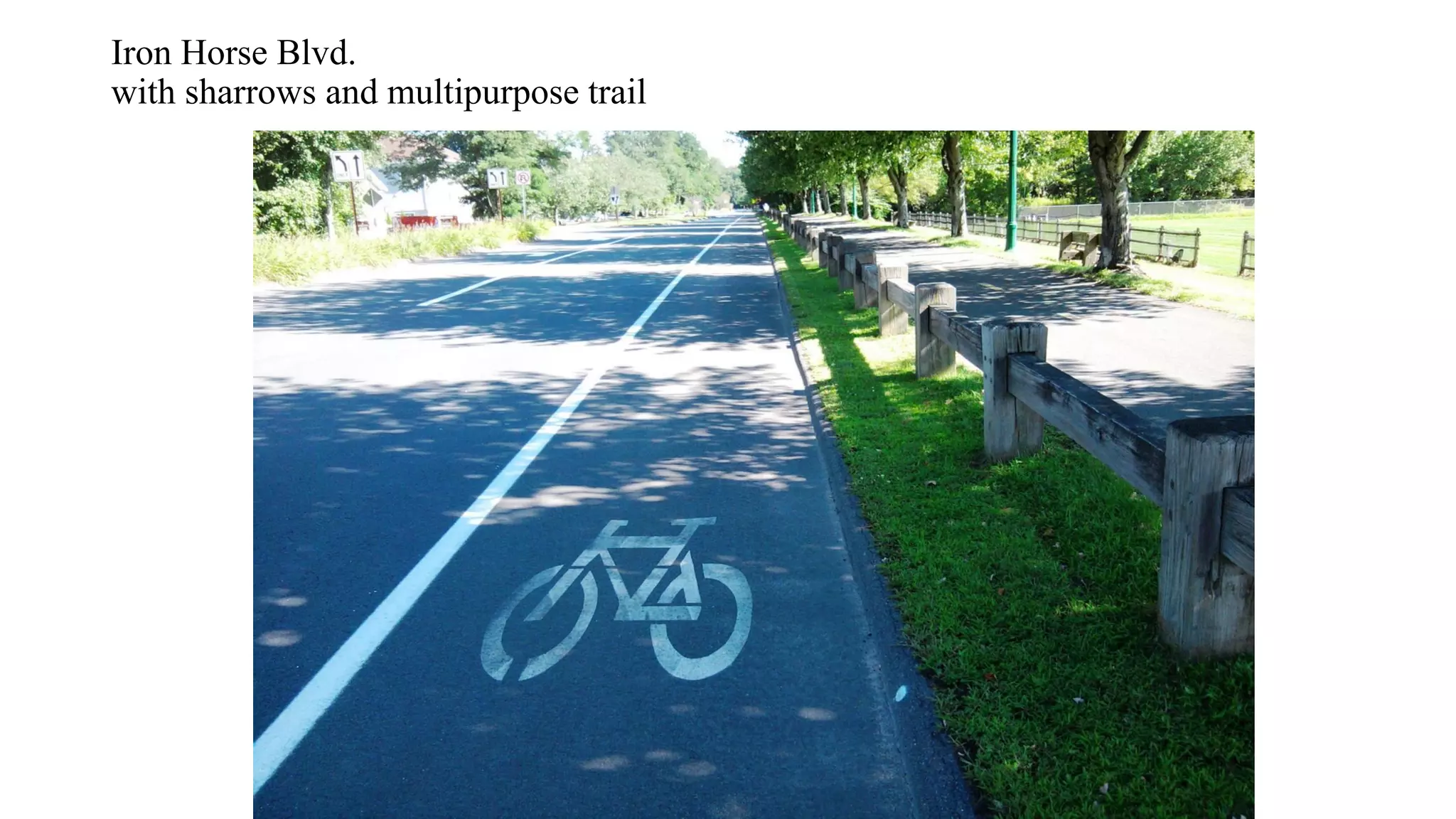 Iron Horse Blvd.
with sharrows and multipurpose trail
 