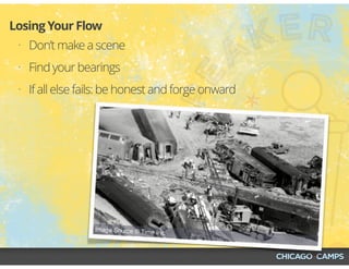 • Don’t make a scene
• Find your bearings
• If all else fails: be honest and forge onward
Losing Your Flow
Image Source © Time Inc.
 