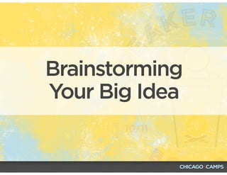 Brainstorming
Your Big Idea
 