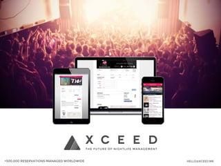 HELLO@XCEED.ME
+500,000 RESERVATIONS MANAGED WORLDWIDE
 