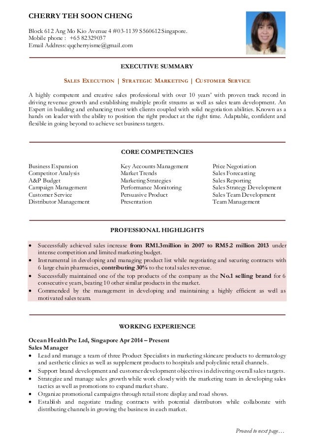 Sales core competencies for resume - Resume 2015 1 638 