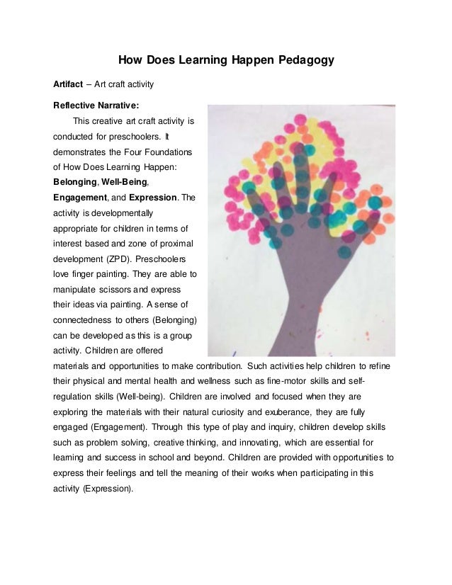 How does learning happen artifact and reflective narrative