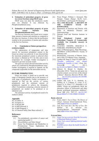 Optimization of Polyphenol Content in Green Tea and studying its ...